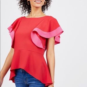 Philosophy Flutter Sleeve High Low Top